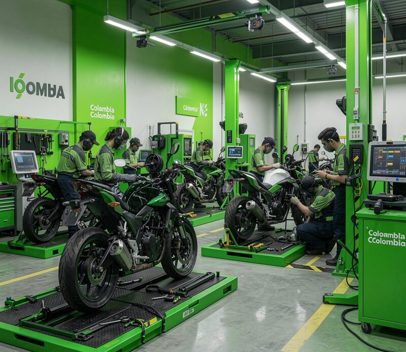 tecnomecánica de motos en Colombia cda moderno predomina el verde